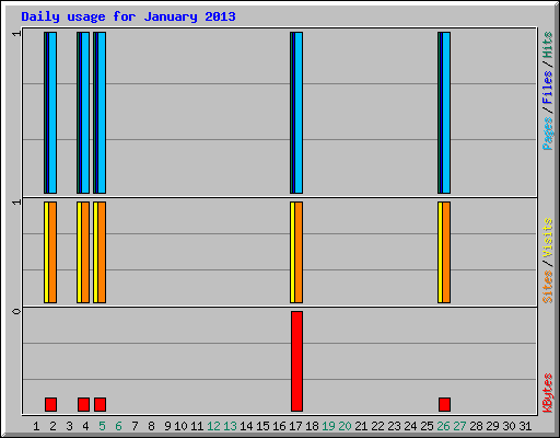 Daily usage for January 2013