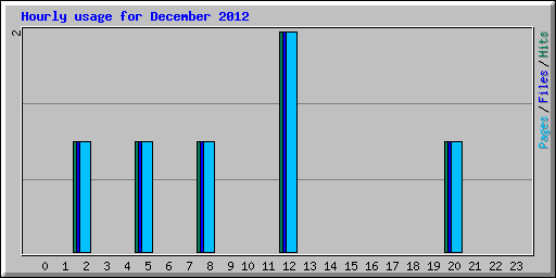 Hourly usage for December 2012