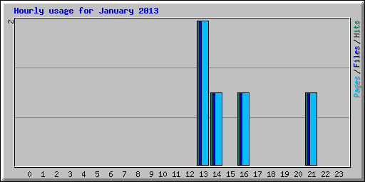Hourly usage for January 2013